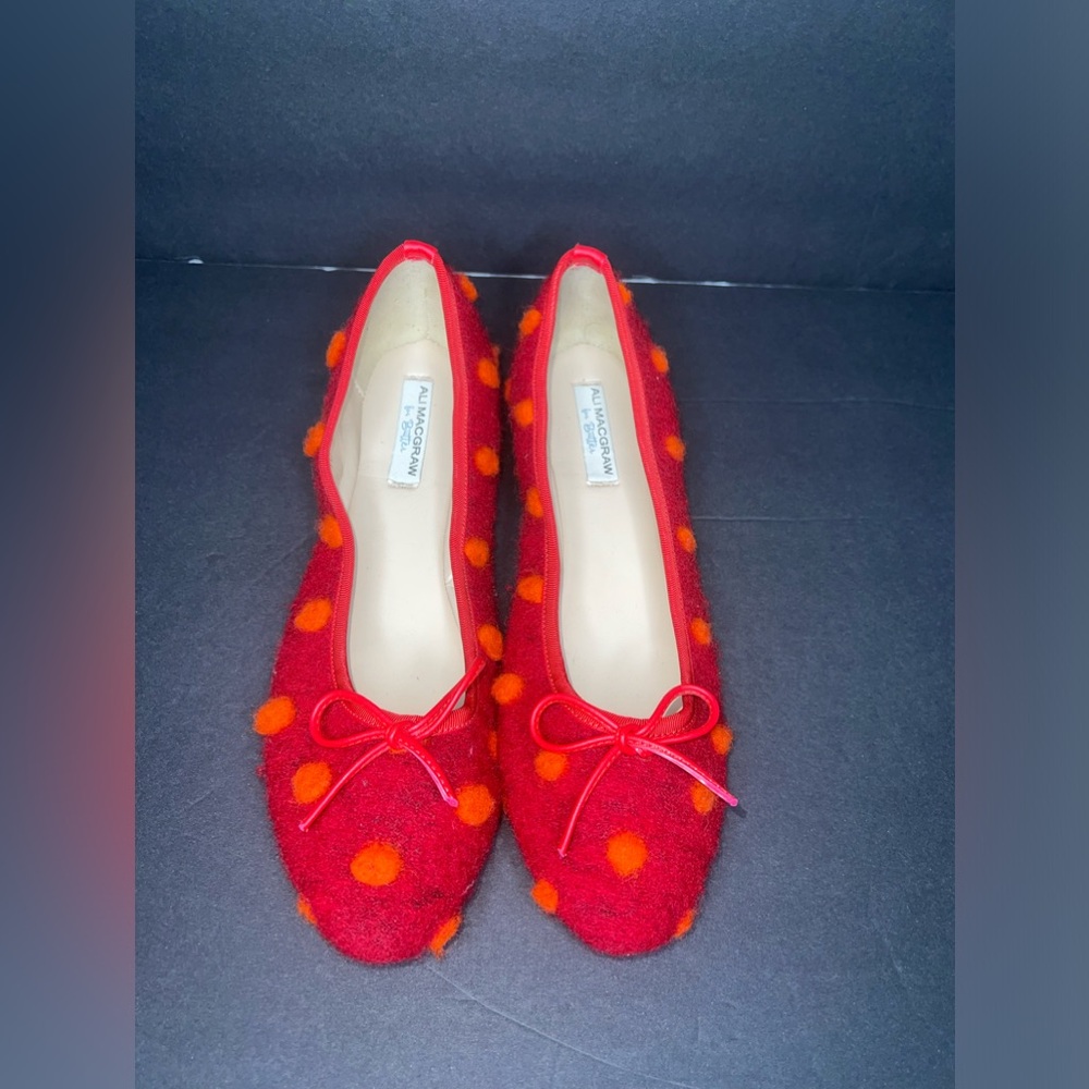 $295 ALI MACGRAW FOR BUTTER Pavlova Red Polka Dot Ballet Flat BUTTER SHOES Sz 10